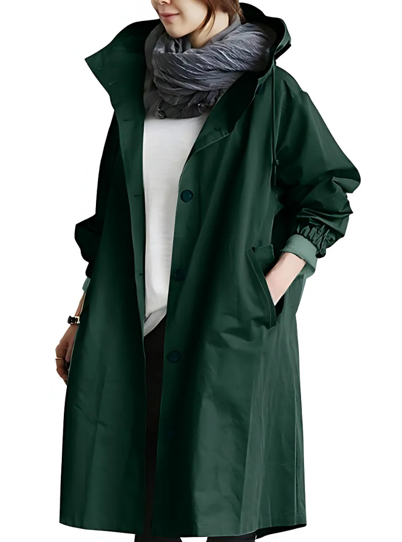 Icone™ ElegantCoat - Allværs Lett Komfort Med Hette Elegant Frakk