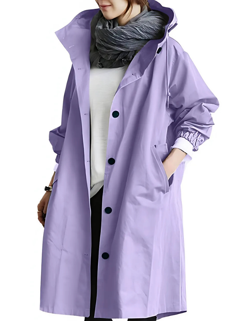Icone™ ElegantCoat - Allværs Lett Komfort Med Hette Elegant Frakk