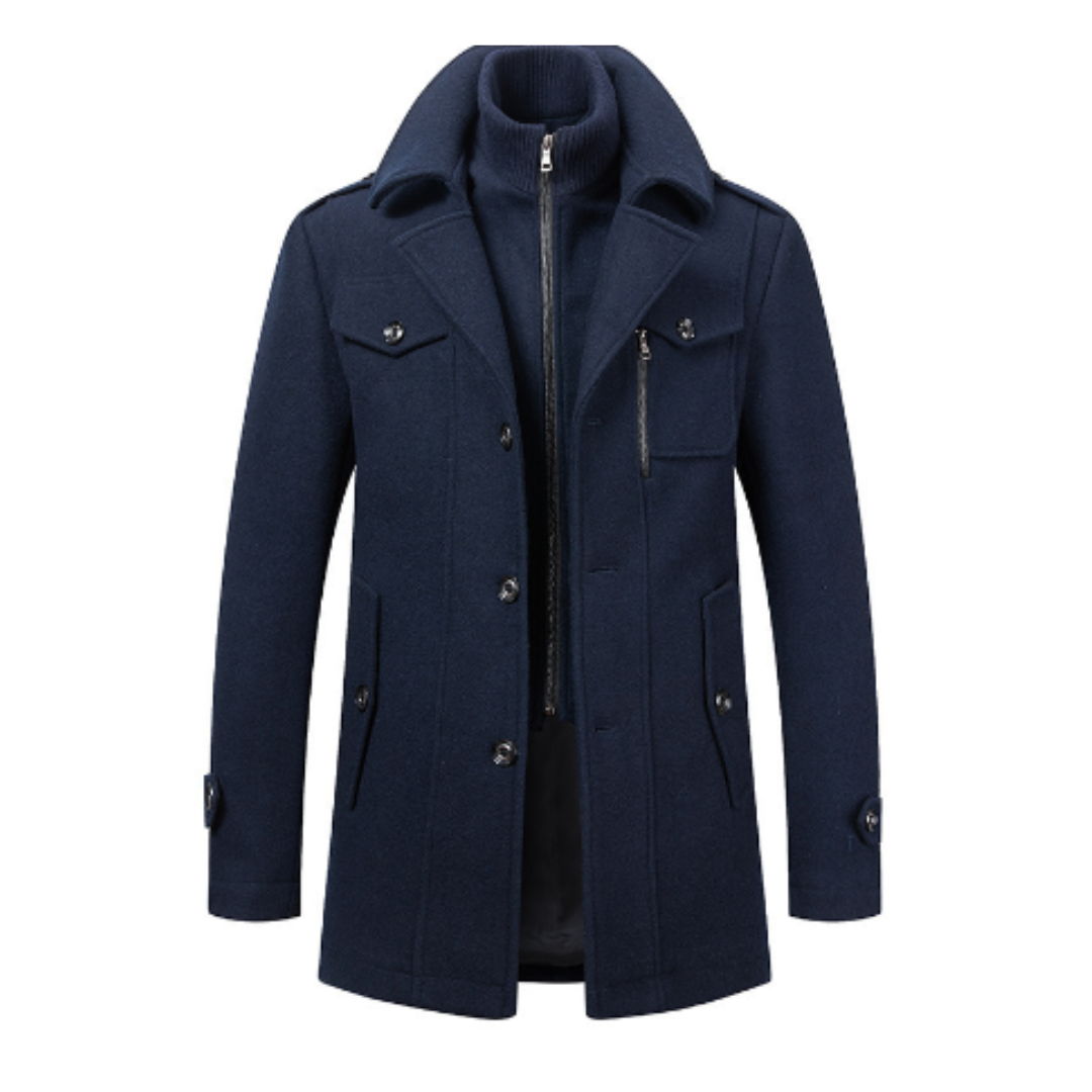 Icone™ WinterCoat: Luksus Dobbel Krage Stilig Vinter Trench Frakk