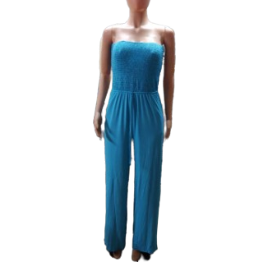 Icone™ Jumpsuit: Tube Topp Ensfarvet Jumpsuit