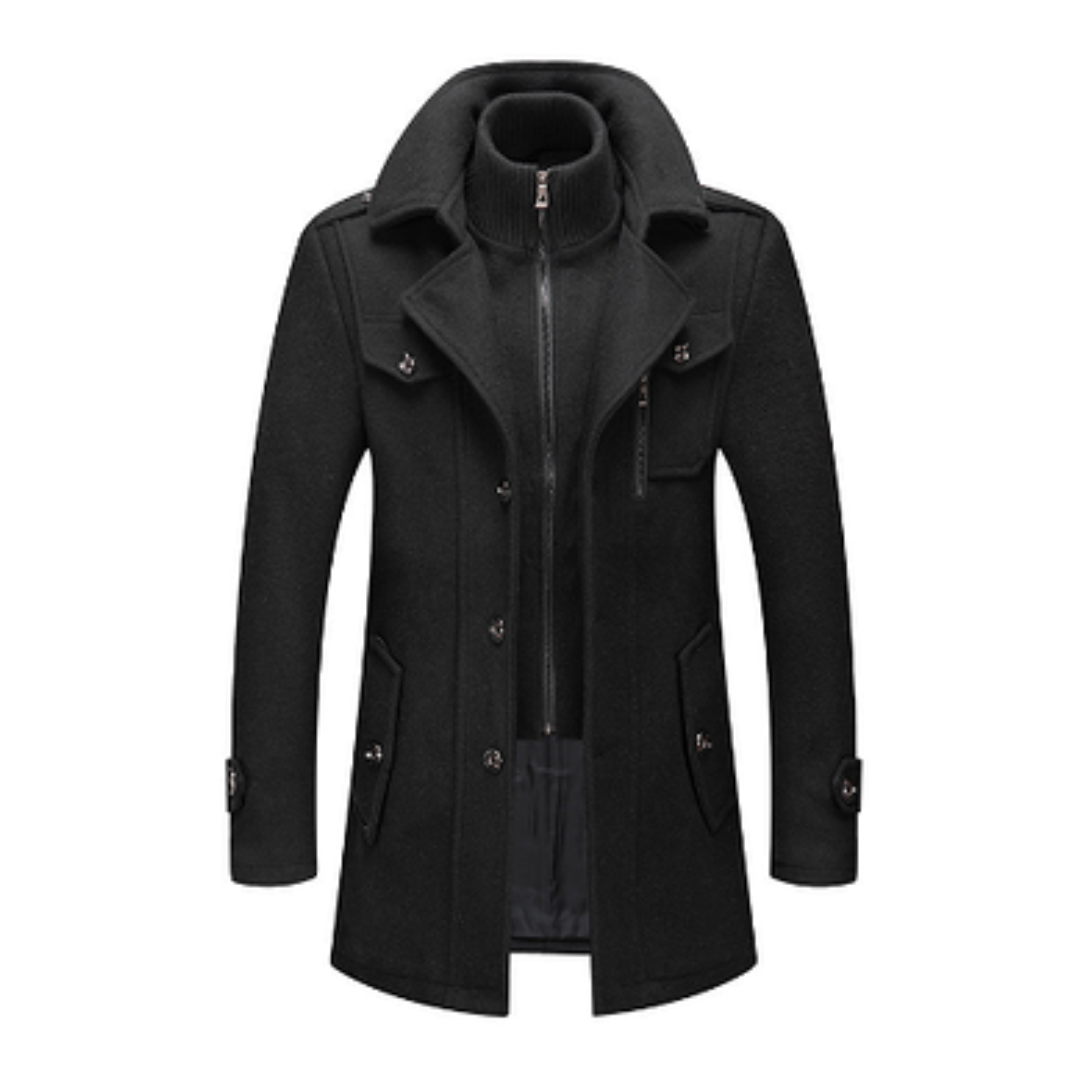 Icone™ WinterCoat: Luksus Dobbel Krage Stilig Vinter Trench Frakk