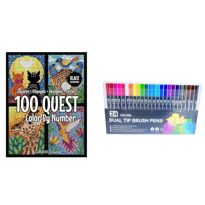 Kletshuts™ ColorQuest: 100 Quest Farge Av Tall Fargelegging Bok