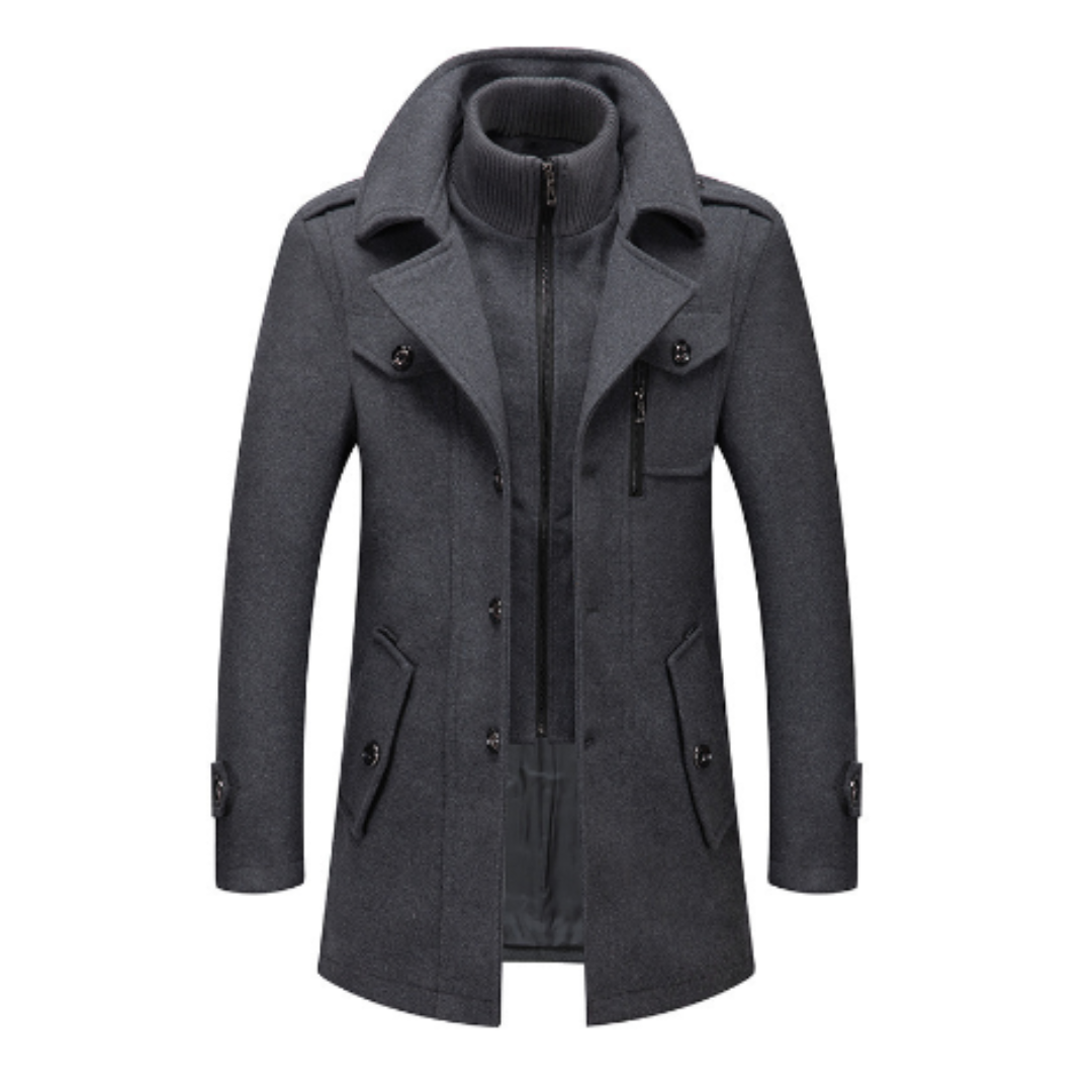 Icone™ WinterCoat: Luksus Dobbel Krage Stilig Vinter Trench Frakk