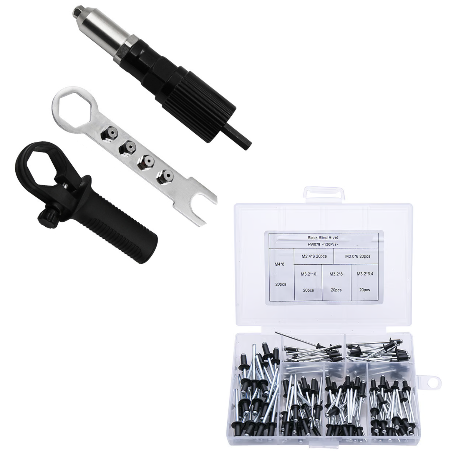 RivetAdapter - Profesjonell Nitte Pistol Adapter Kit
