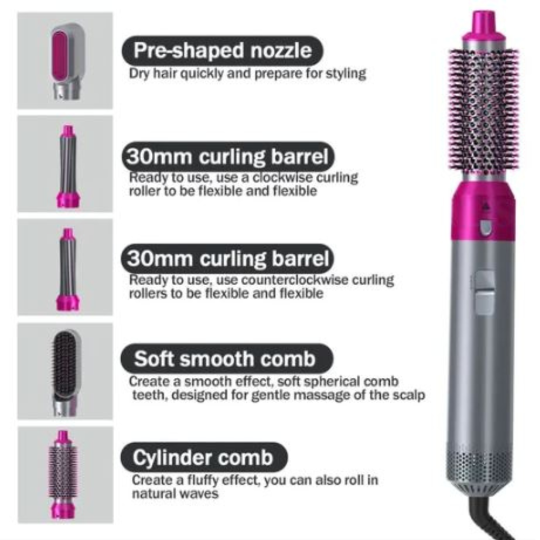 Rose® HairStyler - 5 i 1 Profesjonelt Hårstylingbørstesett