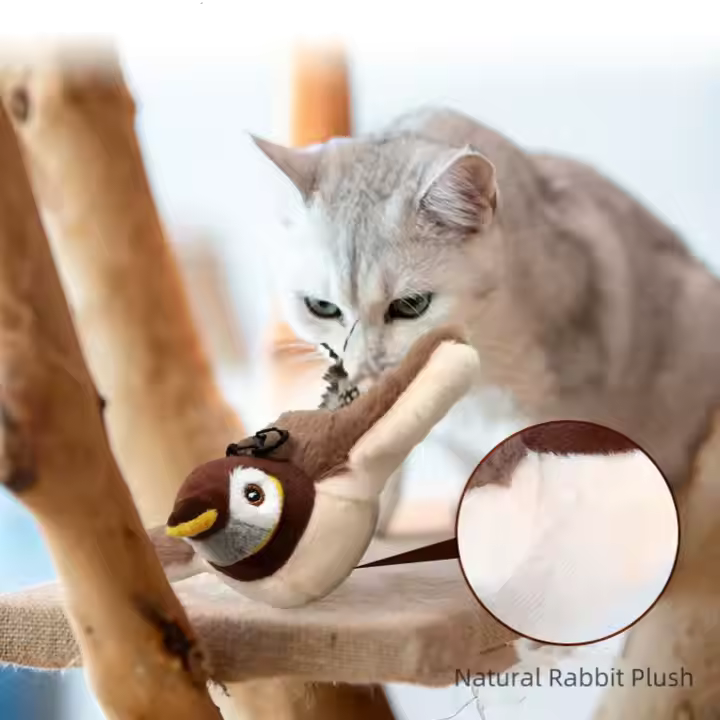 Catfri® FlappyBird: Interaktiv Spurv Fugl Leketøy For Katter