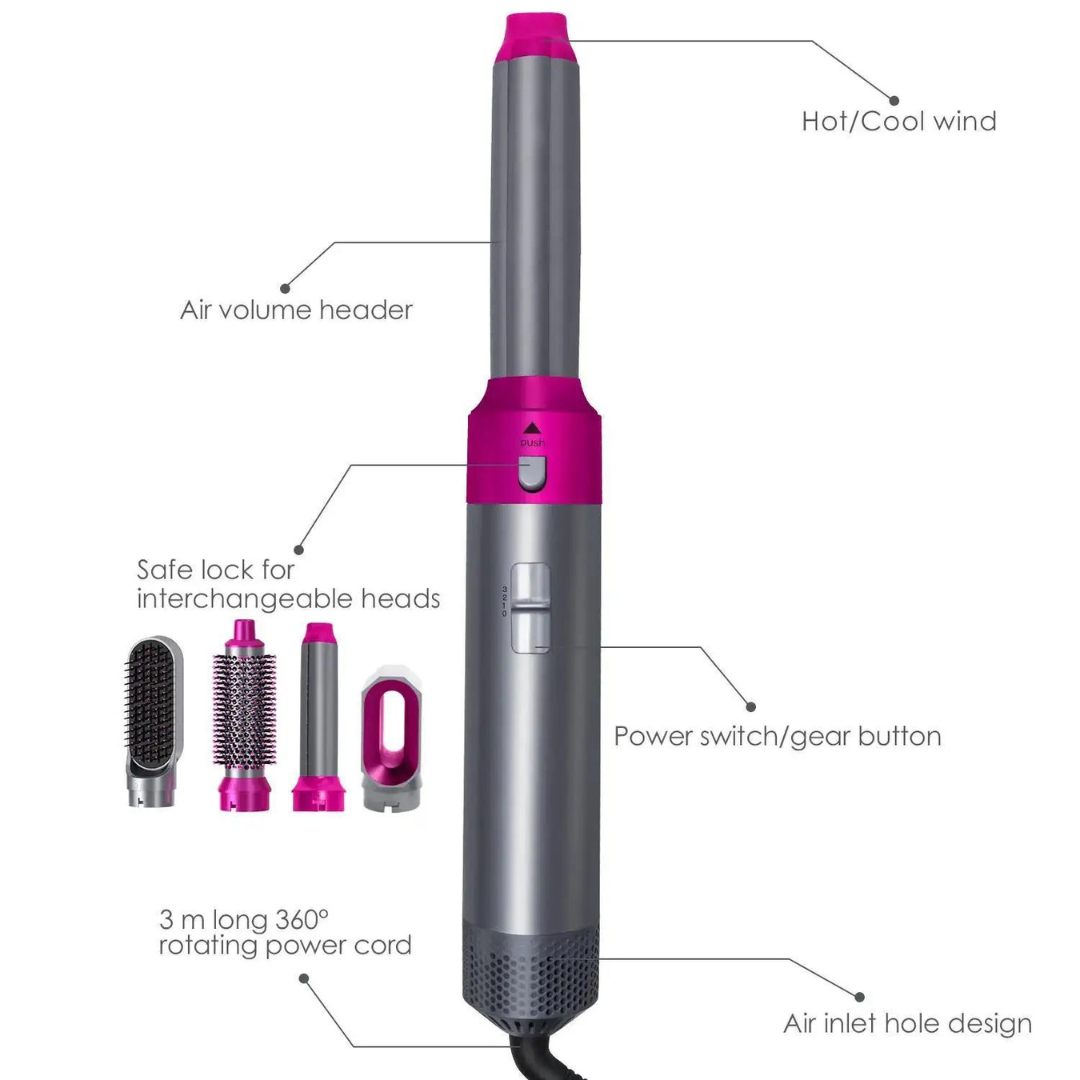 Rose® HairStyler - 5 i 1 Profesjonelt Hårstylingbørstesett