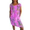 Icone™ CasualDress: Natur Print Rund Hals Casual Kjole