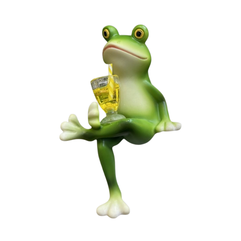 GardenOrnament: Søt Frosk Dekorasjon Hengende Gryte Kant Hage Ornament