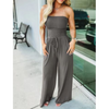 Icone™ Jumpsuit: Tube Topp Ensfarvet Jumpsuit