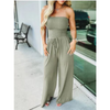 Icone™ Jumpsuit: Tube Topp Ensfarvet Jumpsuit