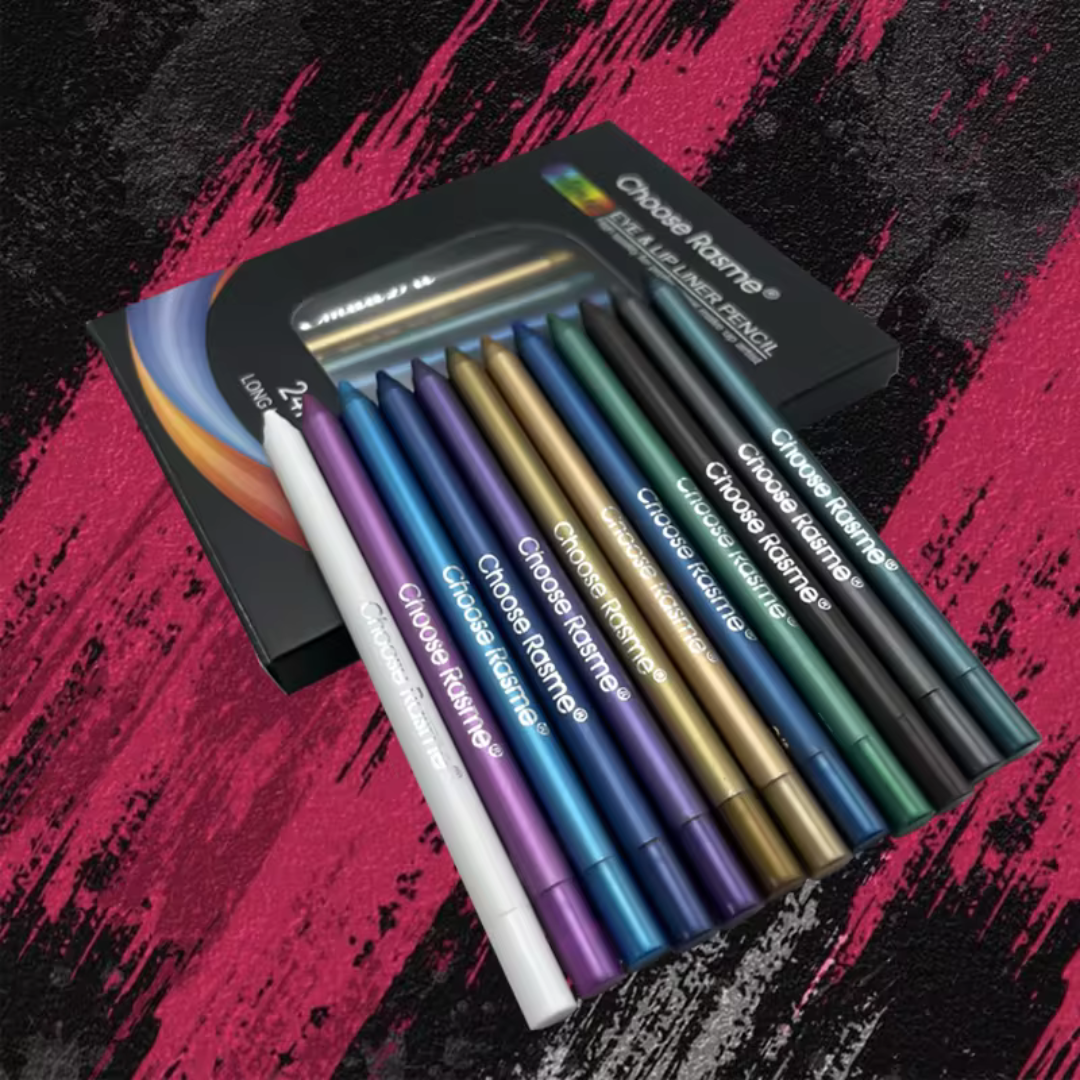 WaterproofEyeliner - Langvarig Vannfast Øye- og Lip Liner Blyant 12-Delt Sett