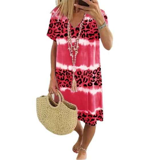 Icone™ LeopardDress: Kvinner Leopard Print Kjole