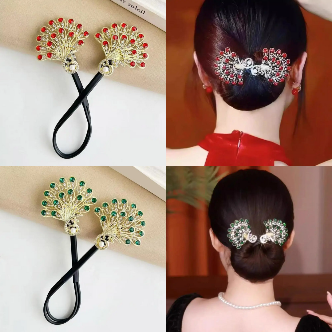 Rose® HairTie 1+1 GRATIS: Stilig Hårbånd Elegant Vintage Krystallhestehale Vri Holder