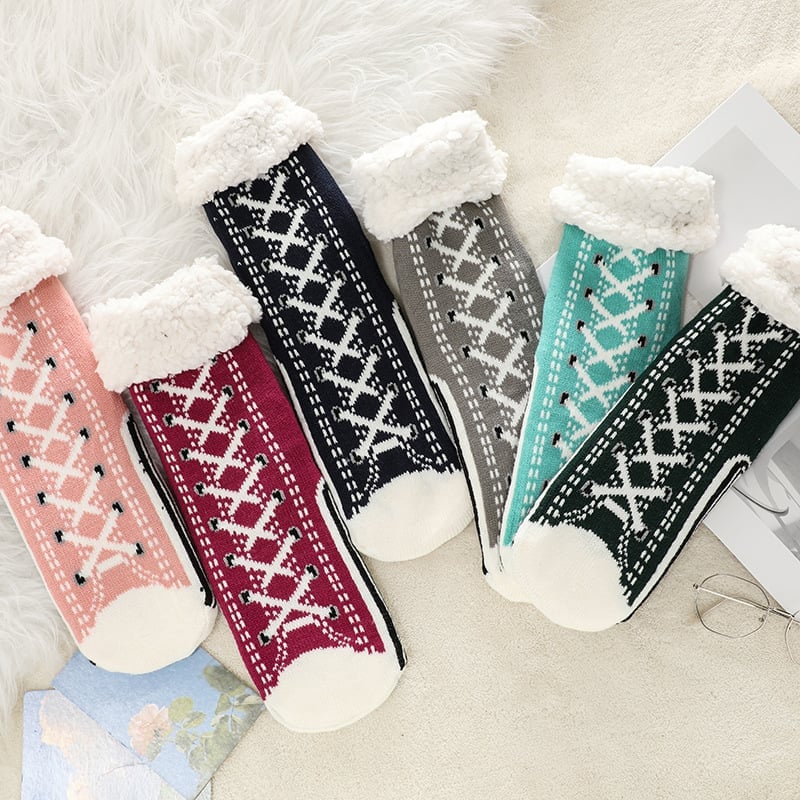 Happy™ HomeSocks: Fluffy Tykk Vinter Hjem Sokker