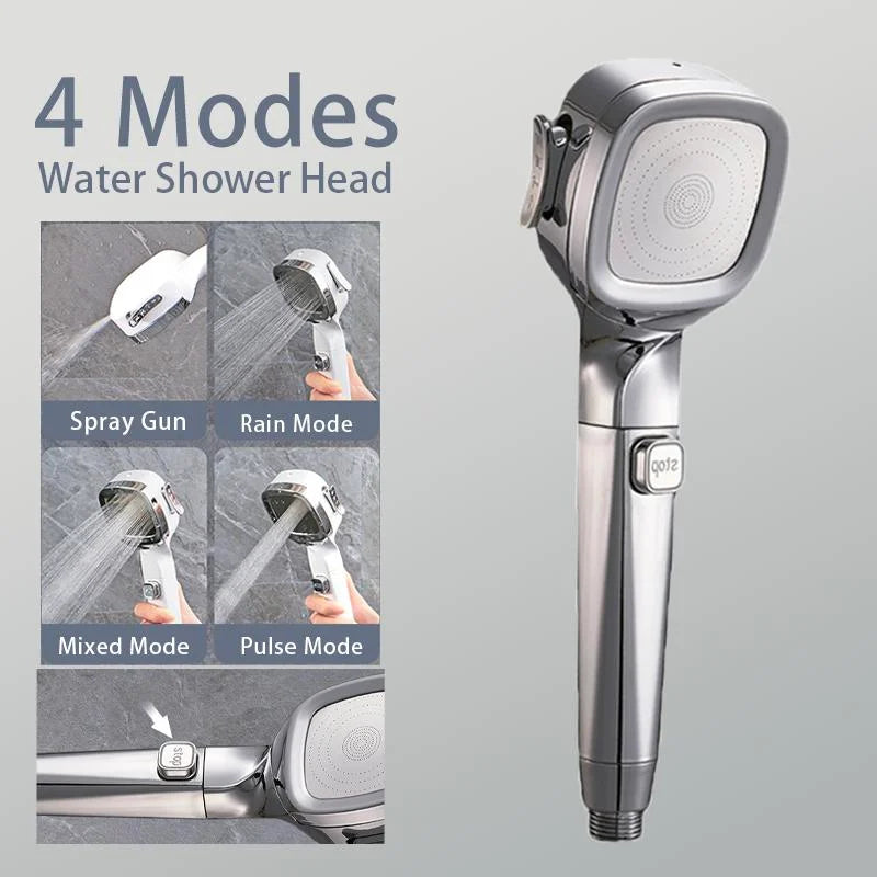 Borhe® HandyShower: 4 Moduser Pausbar Dusj Hodet