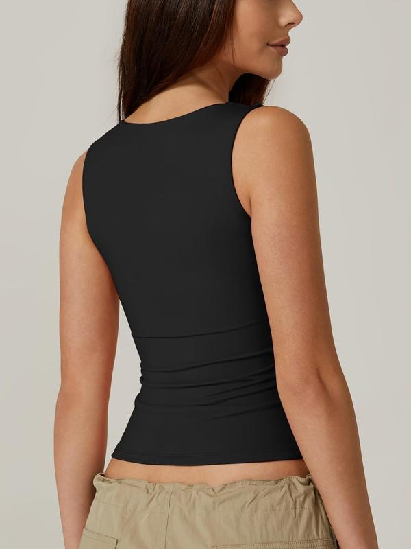 Icone™ TankTop 1+1 GRATIS: Dame Firkantet Hals Ermeløs Tank Toppen