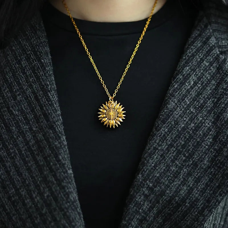 Jewelance™ SunflowerNecklace: "Du Er Min Solskinn" Solsikke  Sjarm Halskjede