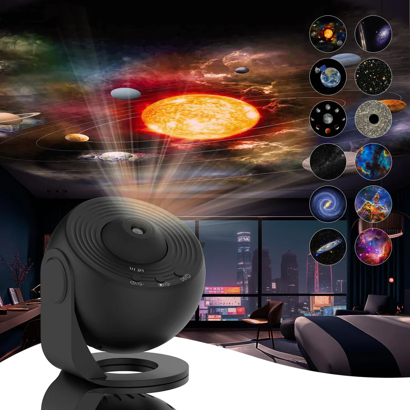 GalaxyProjector - 360° Roterende Galakse Natt Lys