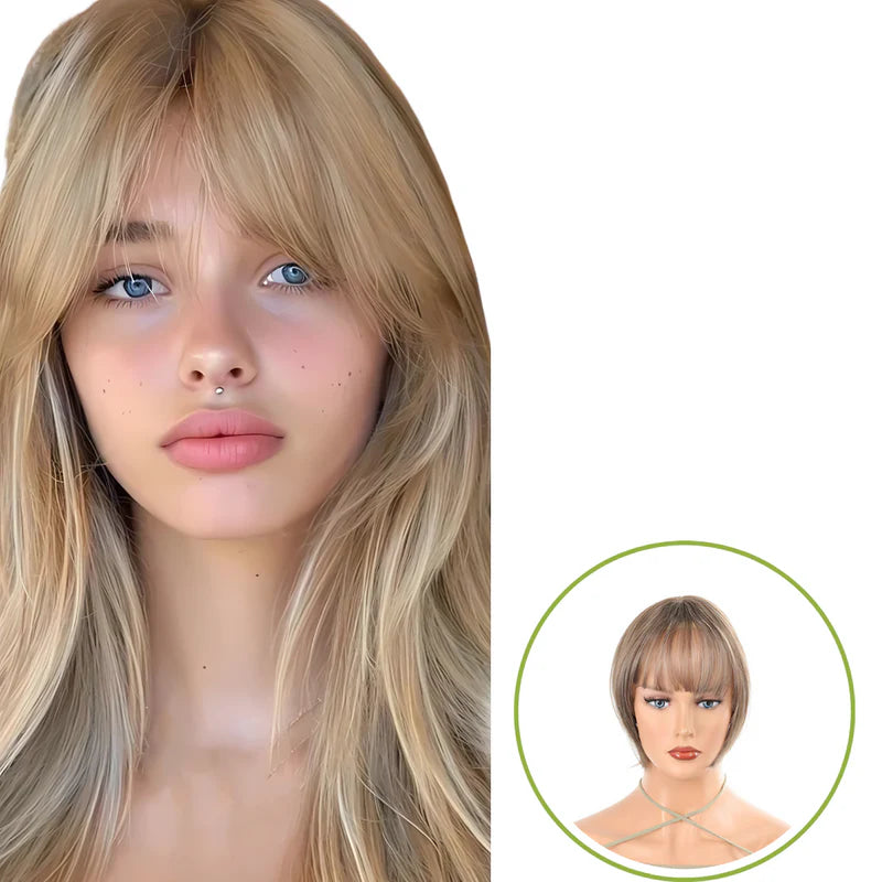Rose® WigBangs 1+1 GRATIS: Sømløs Parykk Naturlig Utseende Hår Pannelugg Utvidelser