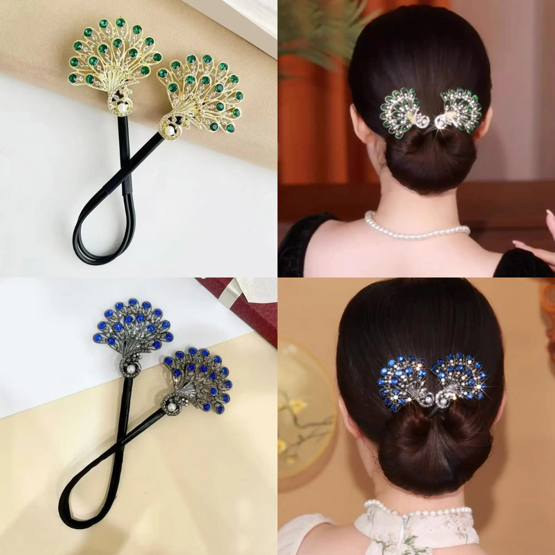 Rose® HairTie 1+1 GRATIS: Stilig Hårbånd Elegant Vintage Krystallhestehale Vri Holder