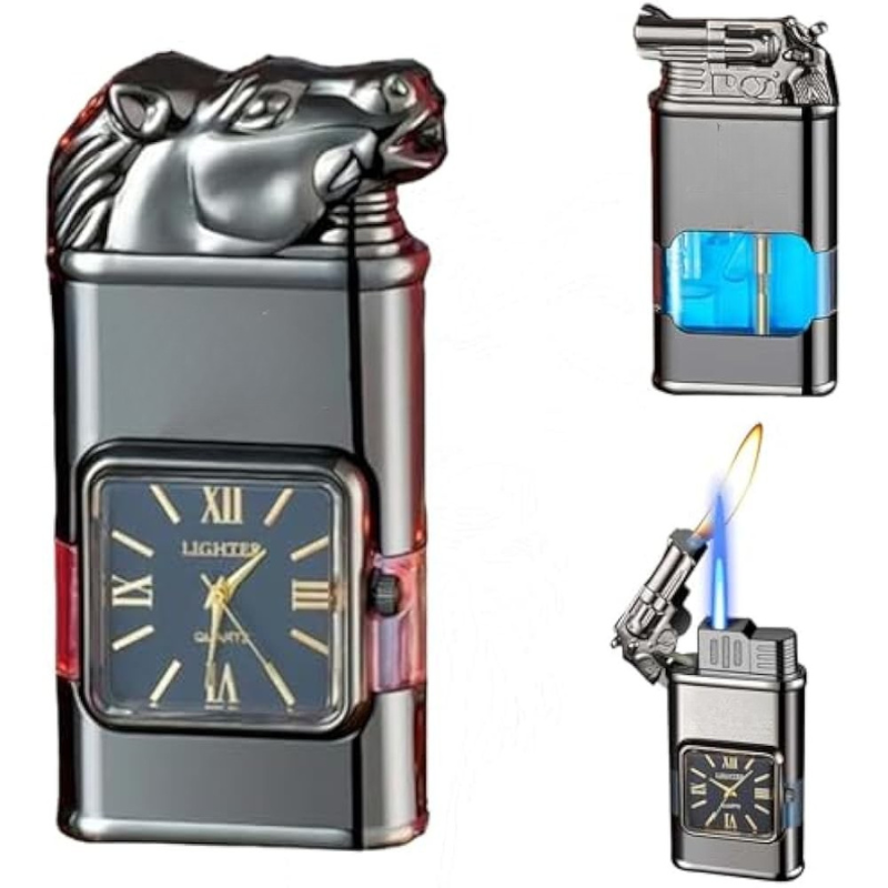 WatchLighter: Vintage Inspirert Multifunksjonell Dobbel Flamme Klokke Lighter