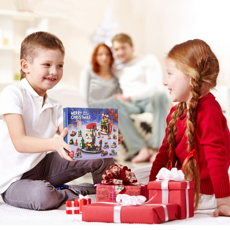 ChristmasBlocks: Jule Advents Kalender Bygge Klosser Sett