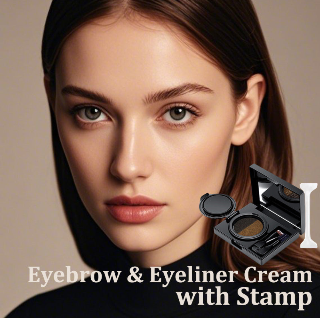 EyeStamp 1+1 GRATIS - Dobbeltfarget Eyeliner Og Øyenbryn Krem Stempel Sett