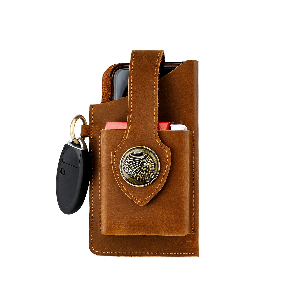 Icone™ BeltPouch: Multifunksjonell Lær Vintage Stil Belte Pose