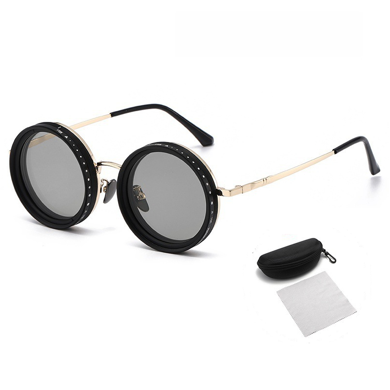 AdjustableSunglass: Lysende Lys Til Svakt Lys Justerbar Dimmingsolbrille Med Etui