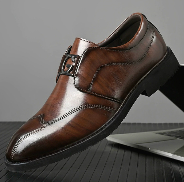 Happy™ ClassyShoes: Luksus Herre Skinn Formelle Spisse Oxford Stilig Sko
