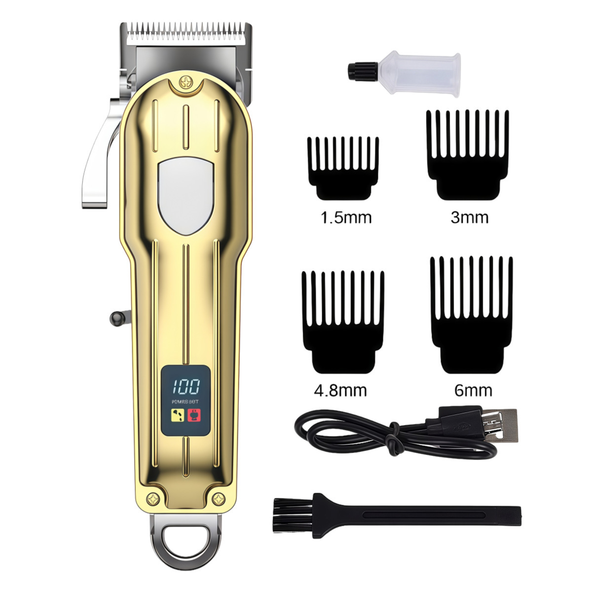 Rose® HairClipper: Digital LCD Barbermaskin Profesjonell Hårklipper