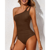 Icone™ StylishSwimsuit: Sidestropp En Skulder Stil Kurve Passform Badedrakt