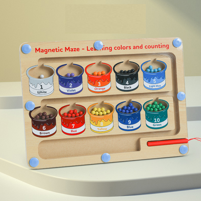 Kletshuts™ MagneticMaze - Farger Og Tall Labyrint-leketøy