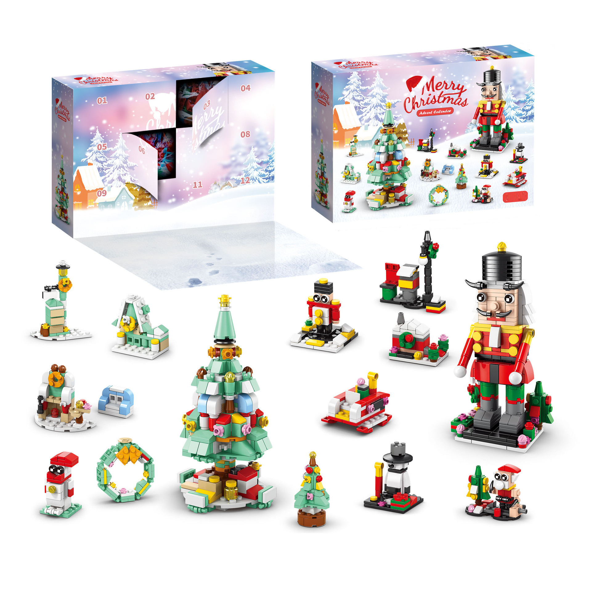 ChristmasBlocks: Jule Advents Kalender Bygge Klosser Sett