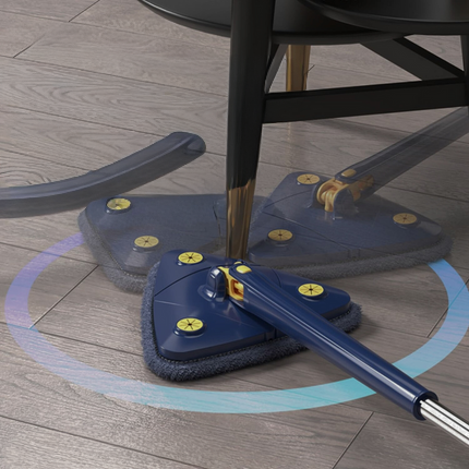 Cleaner Pro° TriangleMop: Lang Håndtak Justerbar Trekant 360 Rengjøring Mopp