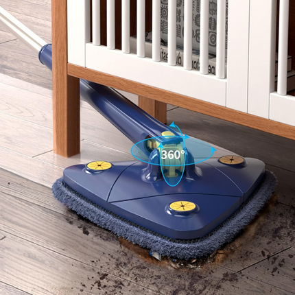 Cleaner Pro° TriangleMop: Lang Håndtak Justerbar Trekant 360 Rengjøring Mopp