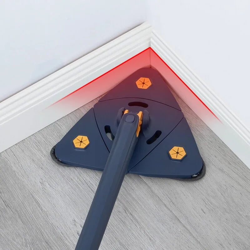 Cleaner Pro° TriangleMop: Lang Håndtak Justerbar Trekant 360 Rengjøring Mopp