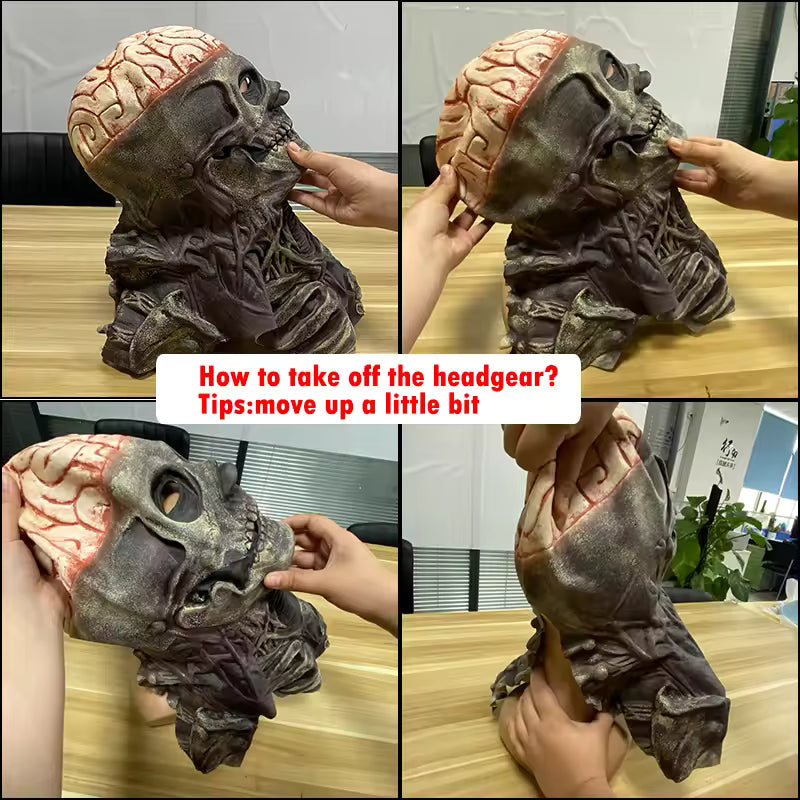 SkeletonMask: Realistisk Skummelt Skjelett Halloweenmaske Kostyme