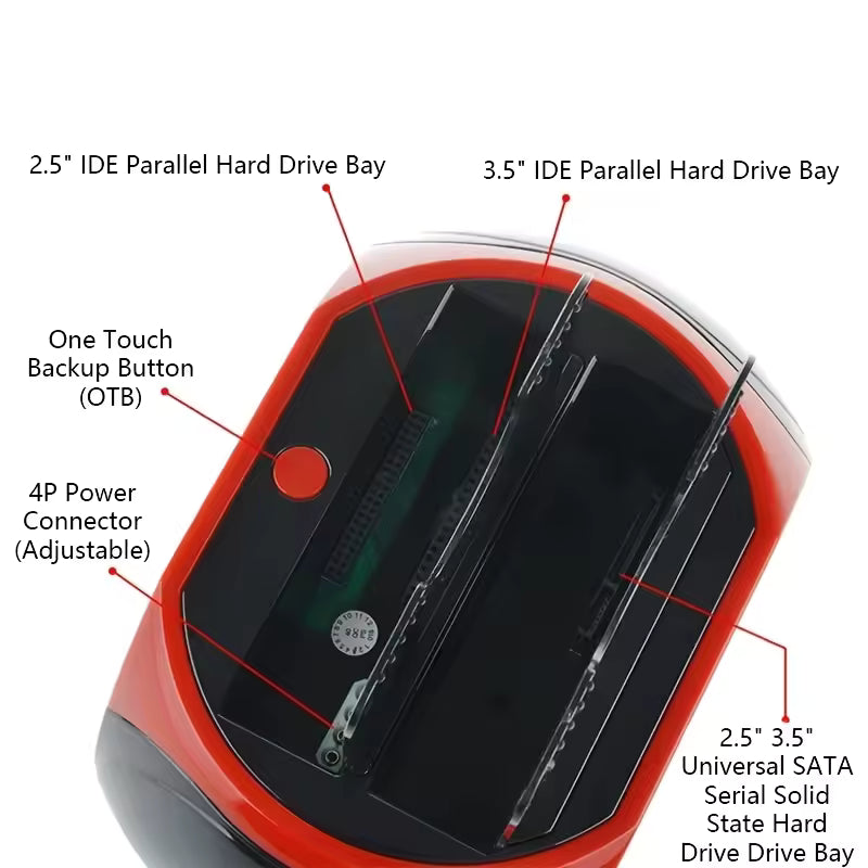 DataDock - Multifunksjonell Harddisk Kortleser Dock