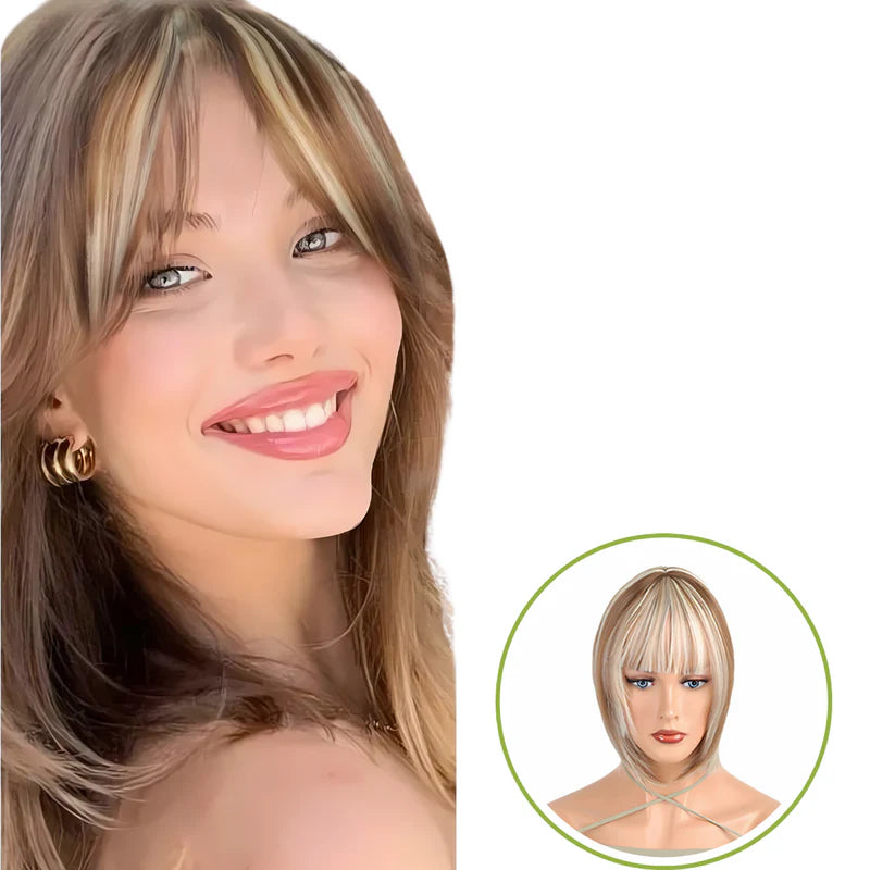 Rose® WigBangs 1+1 GRATIS: Sømløs Parykk Naturlig Utseende Hår Pannelugg Utvidelser