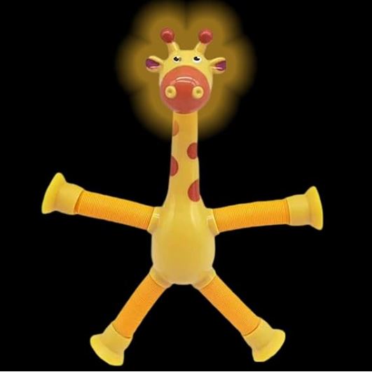 Kletshuts™ StretchyGiraffe: Teleskopisk Stretchy Giraff Leketøy Med Sugekopp