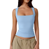 Icone™ TankTop 1+1 GRATIS: Dame Firkantet Hals Ermeløs Tank Toppen