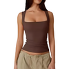 Icone™ TankTop 1+1 GRATIS: Dame Firkantet Hals Ermeløs Tank Toppen