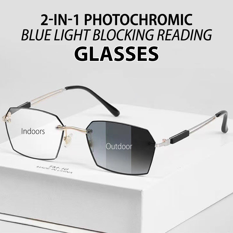 TintGlasses 1+1 GRATIS: Fotokromatisk Blått Lys Blokkering Farget Lesebriller