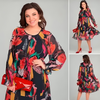 Icone™ FlowerDress: Langermet Kjole Med Løs Passform Og Blomstertrykk