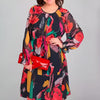 Icone™ FlowerDress: Langermet Kjole Med Løs Passform Og Blomstertrykk