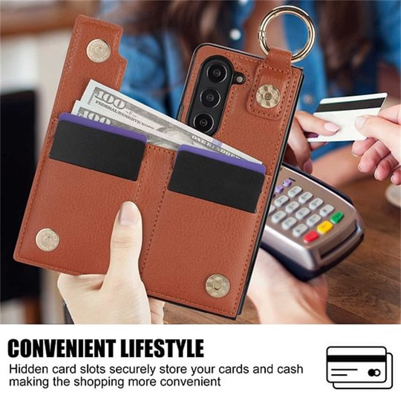 Icone™ FoldingCase: 3-i-1 Sammenleggbart Telefon, Kort Og Lommebok Etuiet