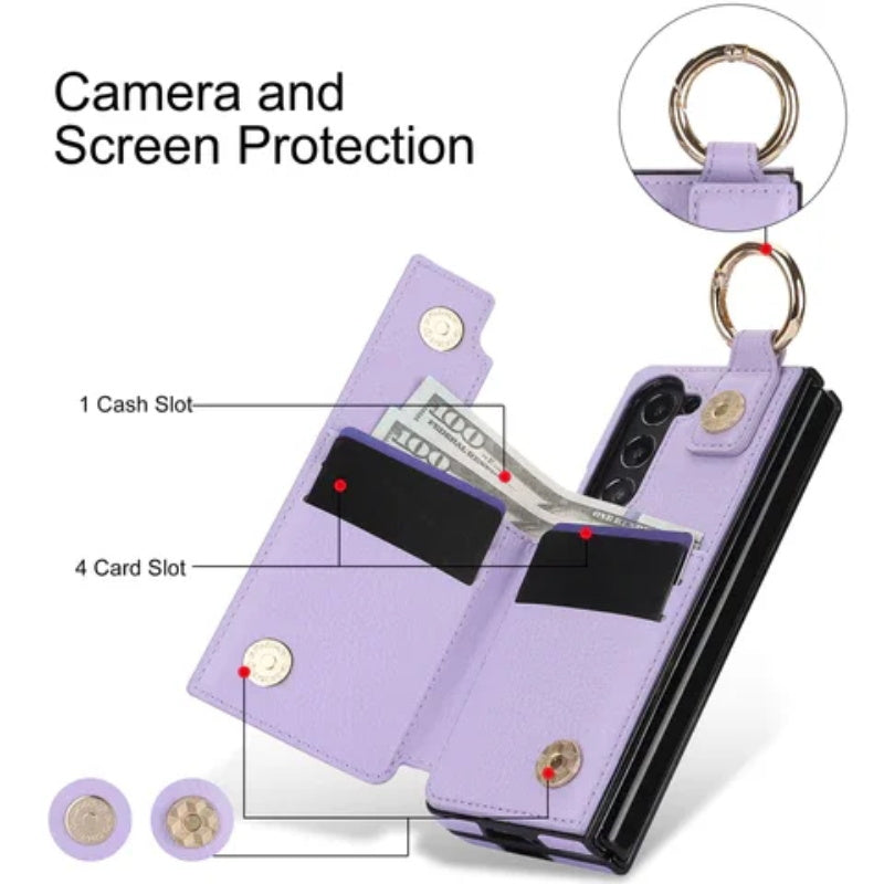 Icone™ FoldingCase: 3-i-1 Sammenleggbart Telefon, Kort Og Lommebok Etuiet