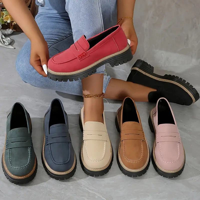Happy™ WomenShoes: Tykk Såle Loafers Før Kvinner